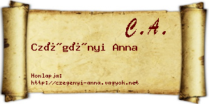 Czégényi Anna névjegykártya