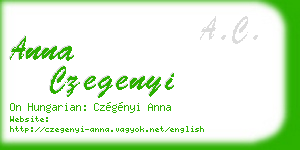 anna czegenyi business card