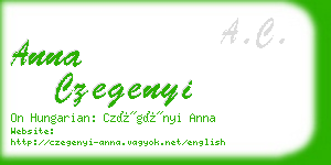 anna czegenyi business card